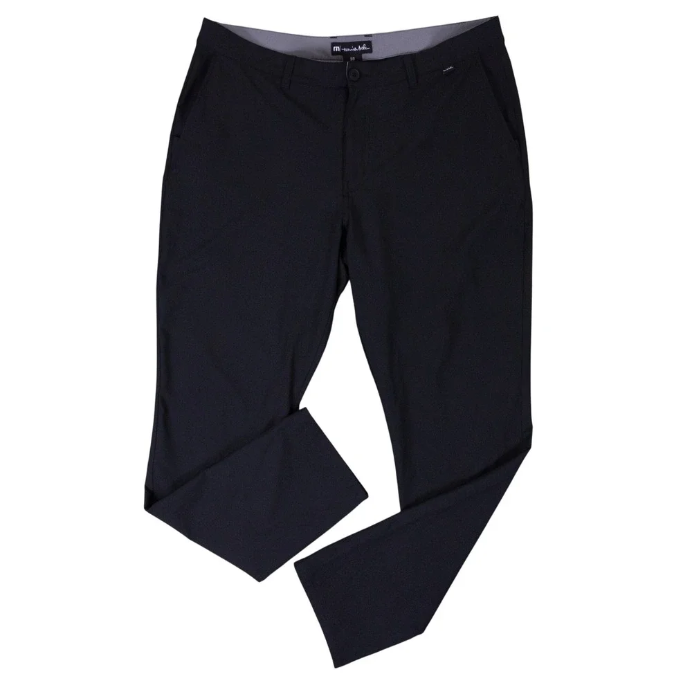 Travis Mathew Golf Pants Mens 38 Black Poly Spandex Performance Stretch